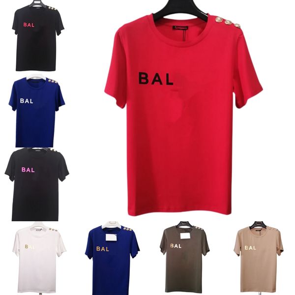 Shirt Bal France Designer maglietta maschile da uomo Bal-marchio Branaggio a maniche corte Eleganti Womans Wear Wear Gilded Luxury Button Design Copupl 9180