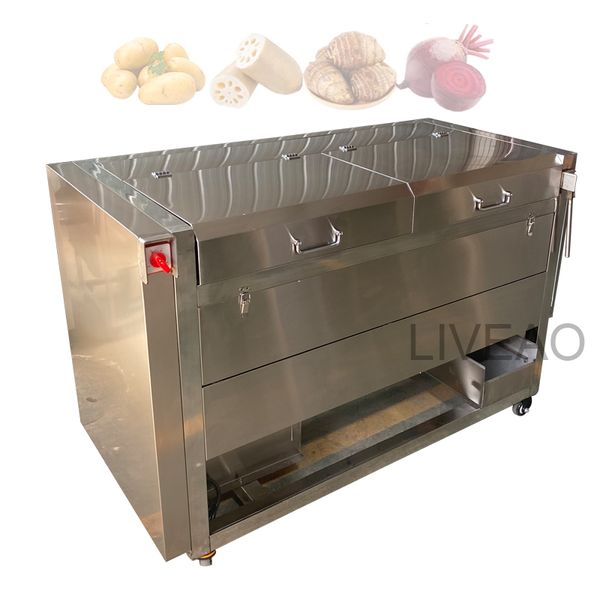 Tipo di spazzola da cucina industriale Verdura Frutta Patata Lavaggio Peeling Polish Machine