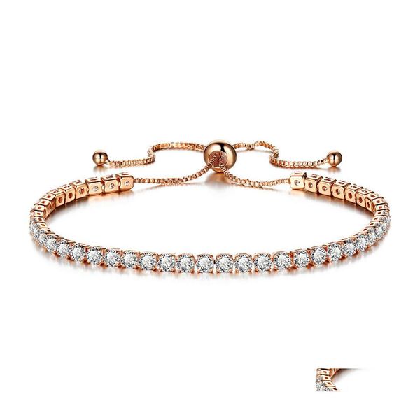 Faixa de mi￧angas Fashion Sparkling Crystal Bracelet para Lady Gold FL Drill Film Single Girls Anivers￡rio Gream Drop Deliver