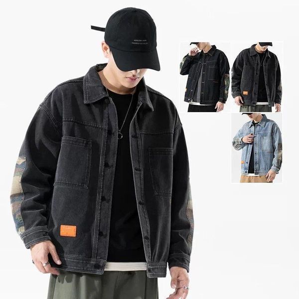 Erkek Ceketler Denim Giyim Bahar Sıradan Dişli Pamuk Palto Sokak Giyim Korece Giyim Erkek Kot Ceket Outwearmen's