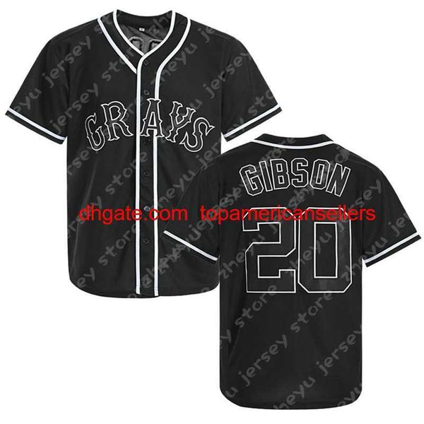 Homens #20 Josh Gibson Homestead G Negro National League Baseball Jersey Stitched