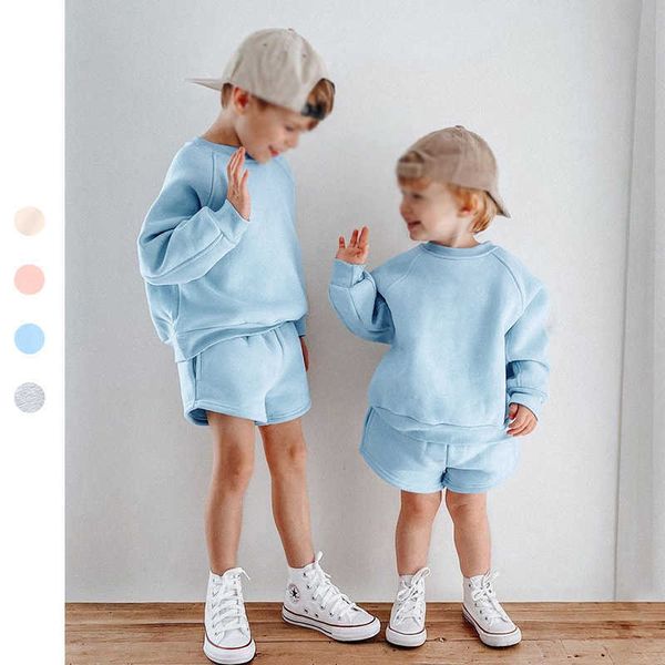 Kleidungssets Neue Neuheit Kinder Kleine Jungen Mädchen Kleidung Teile Trainingsanzug Outfits Set Lose Top SweatshirtElastische Jogger Shorts Junge Anzug