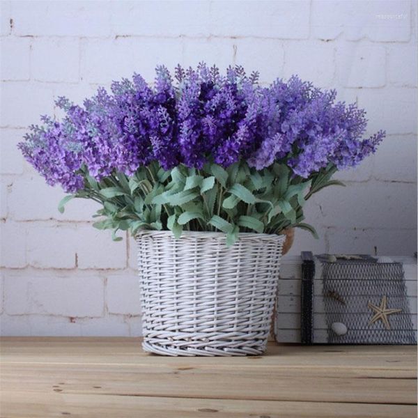 Flores decorativas 10 cabeças de decoração romântica de decoração de lavanda de seda de seda artificial simulação de plantas aquáticas