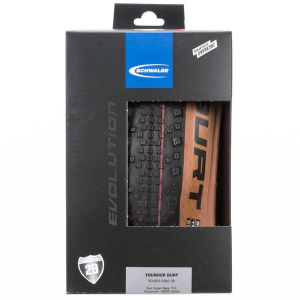 Pneus Schwalbe Thunder Burt 60-622 29x2.35 Pneus de bicicleta dobrável Super Race Evo TUBLESS Tle Mountain Bike Tire MTB XC Ciclismo Peças 0213