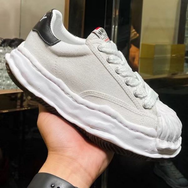 Sapato de lona de corte baixo Blakey Maison Mihara para MiharaYasuhiro Shell Toe Cap Sapatos de skate tênis de fábrica Calçados esportivos de lazer para homens e mulheres tamanho grande 46