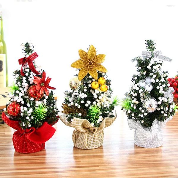 Decorações de Natal 20cm Tree Bedroom Desk Decoração Mini Desktop Toy Office Home's Children's Gift