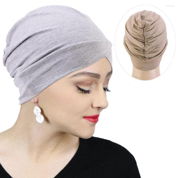 Abbigliamento etnico Berretto sottoveste morbido in cotone modale per donne musulmane Elastico interno Hijab Bonnet Islam Turbante Berretti Donna sotto sciarpa