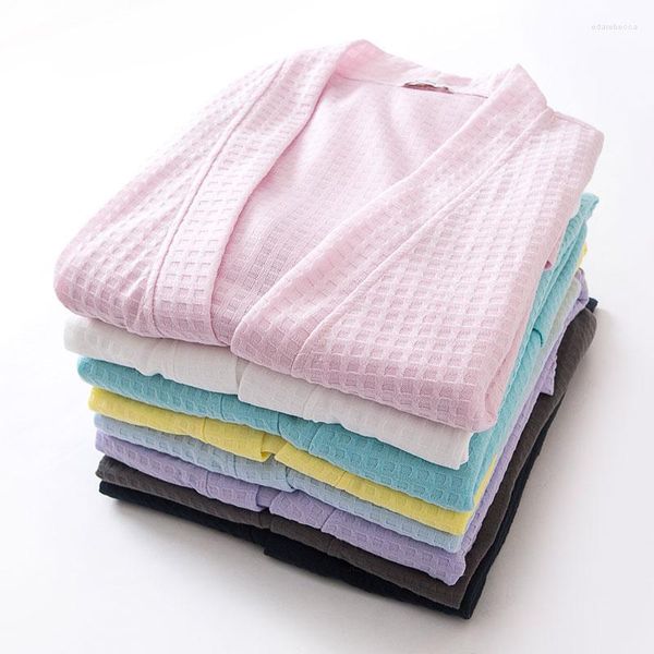 Menas de dormir para mulheres primavera e verão de estilo simples mulheres ou homens amantes absorventes robe de banho de banho rápido Pijama camisola