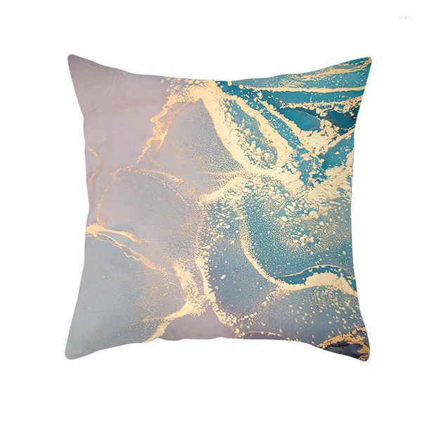 Kissen Nordic Marble Gold Lines Print Cover Moderne abstrakte Aquarell-Kunst Dekorative Sofa-Stuhl-Wurfkissen