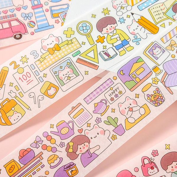 Geschenkpapier, Kawaii, DIY, Scrapbooking, Maskierung, Washi-Tape, Papier, selbstklebend, niedlicher Bär, stationär, Schule, Etikett, Schreibwaren, Dekoration