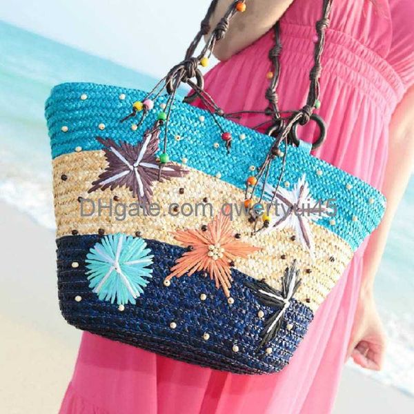 Totes New Bohemian borsa a tracolla con stella marina ricamata a mano con perline 021323H