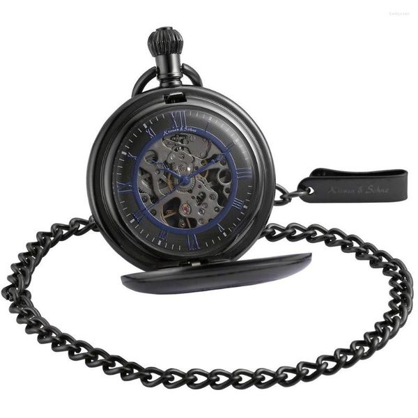 Relógios de bolso Squeleto de estojo de prata de luxo steampunk fobs cadeia cebola retro coroa homens de mão de mão mecânica /ksp088