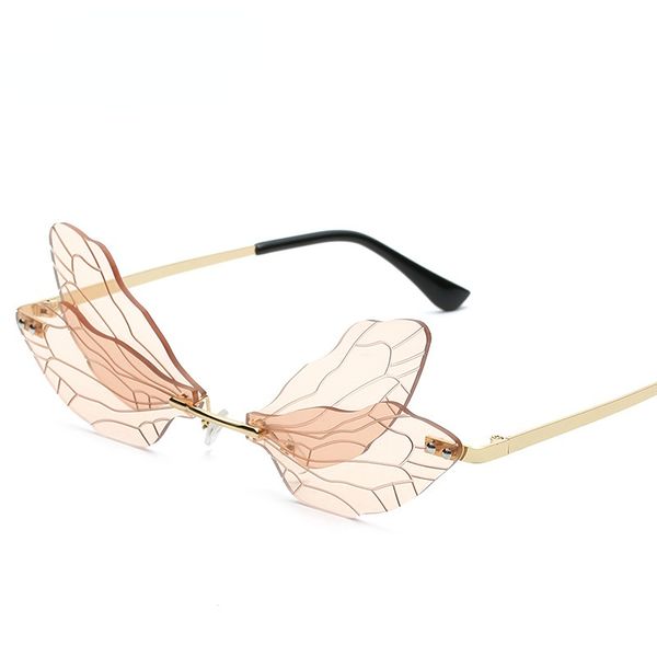Designer Double Lens Rimless Dragoy Shades Sunglasses Women Eyewear 5CKG_voghion.com