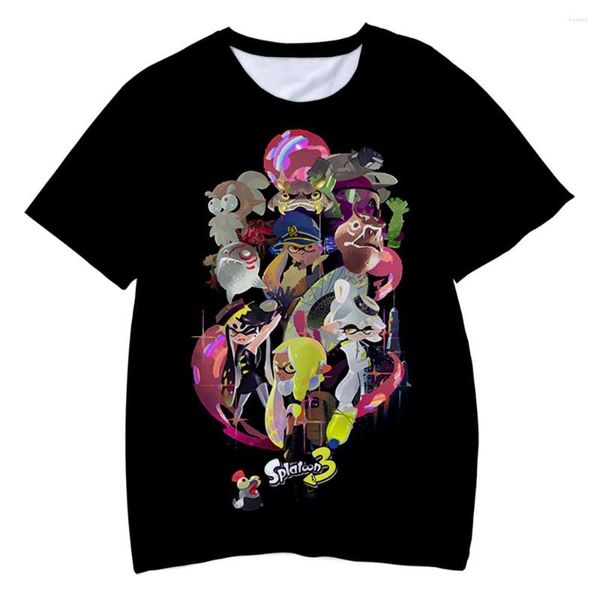 T-shirt da uomo Splatoon 3 T-shirt Anime Graffiti Gioco di tiro Stampa 3D Streetwear Uomo Donna Moda Camicia oversize Harajuku T-shirt per bambini