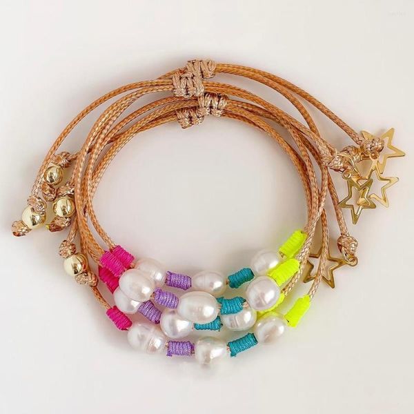 Charm Armbänder KKBEAD Tribal Style Star Geschenk Schmuck Weibliche Natürliche Süßwasser Perle Armband Designer Schmuck Für Frauen