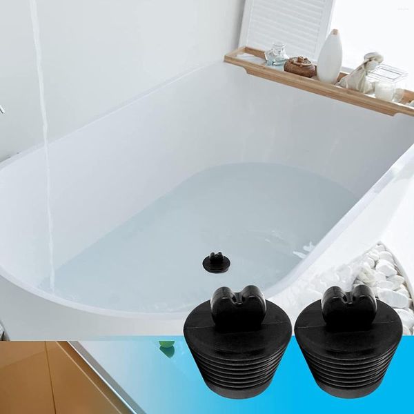 Set di accessori per il bagno Tappo per vasca da bagno Tappo di scarico nero in silicone per vasca universale per scarichi del lavello della cucina