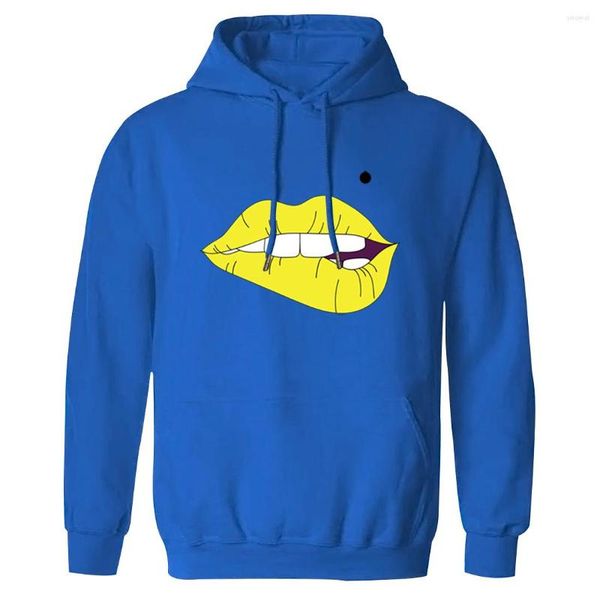 Erkekler için kapüşonlu Erkek Seksi Ağız Baskı Hip Hop Uzun Kollu Sweatshirts Standart Sokak Giyim Giyim