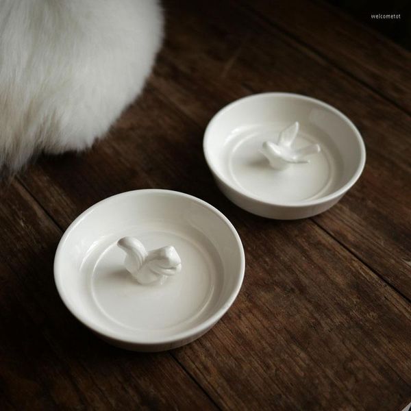Piatti in ceramica bianca pura ad alta temperatura per uccelli e scoiattoli