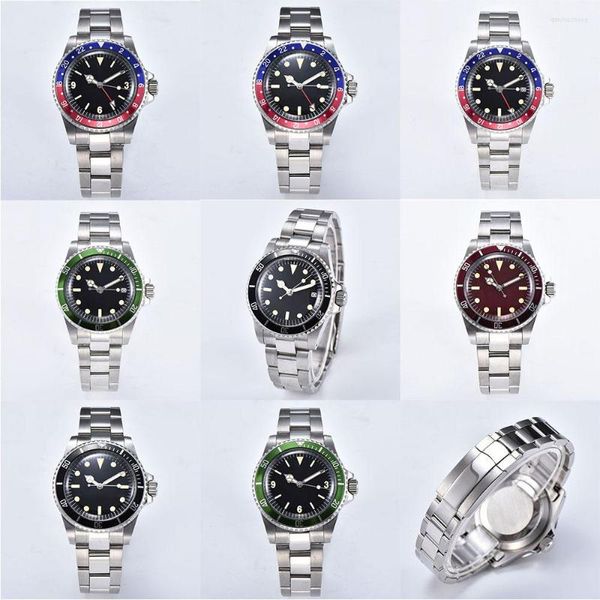 Relojes de pulsera Reloj Mecánico Automático Bomax Marina Moda Hombre 39.5mm Caja de Acero Inoxidable Pulsera Mano Luminosa Bisel de Aluminio 103