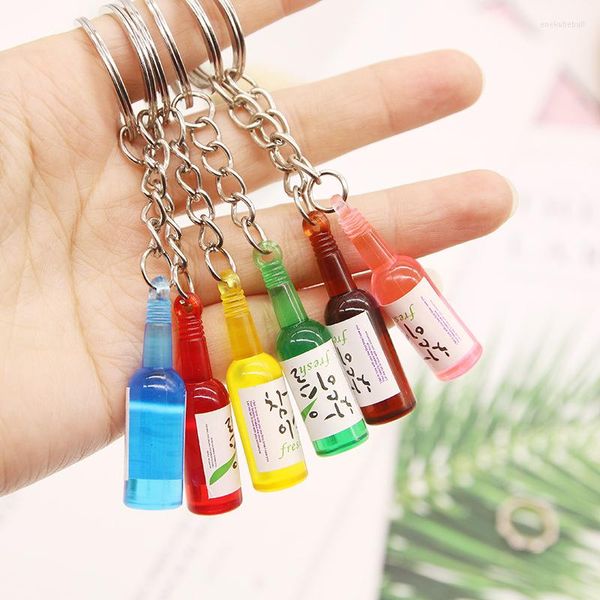 Schlüsselanhänger, kreative Simulation, niedliche kleine Soju-Flasche, Schlüsselanhänger, Weinbier-Schlüsselanhänger, Charm-Tasche, Schlüsselanhänger, personalisierte Geschenke für Freunde und Paare