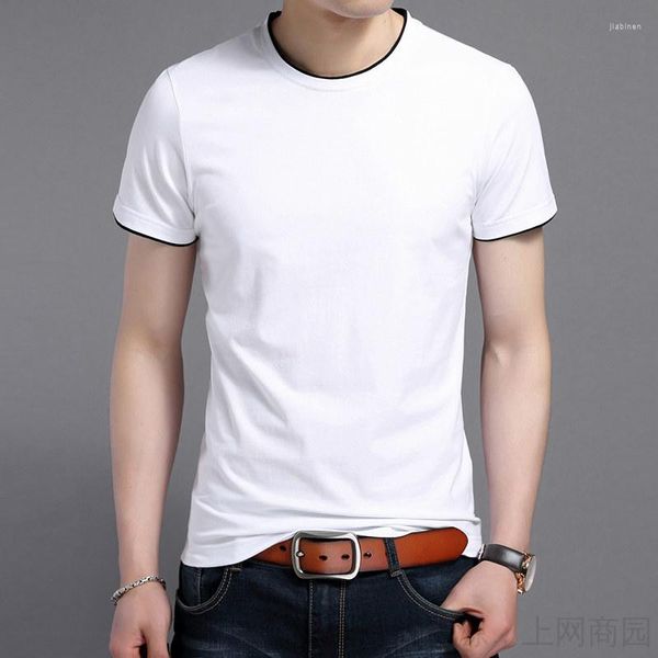 Мужские футболки T 2023 Summer Men Brand Brand Soild Color футболка с коротким рукавом с коротким рукавом Fash