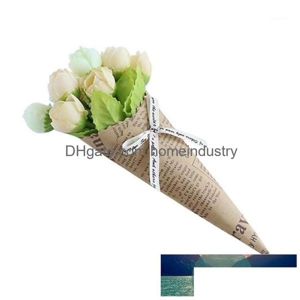 Ghirlande di fiori decorativi Disegno di carta kraft Simulazione artificiale fatta a mano della margherita per la decorazione del mazzo domestico della festa 1 goccia D Dhszc