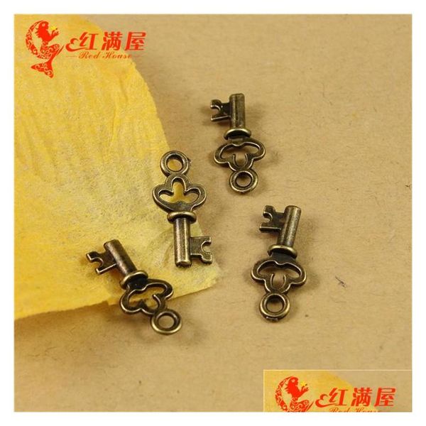 Charms 1000 PCS Heart Key Antique Bronze Corol