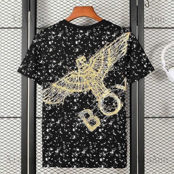 Designer Sommer Fashion T -Shirt Luxus Klassiker Gold Stempel gedruckter Brief Junge London T -Shirts Kurzmännliche Frauen lässig mit Marke S