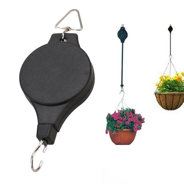 Forniture da giardino Altro 20-90 cm Retrattile Pianta Appeso Cestino Puleggia Cestini Pentole Gancio Gancio Mangiatoia per Uccelli Serra