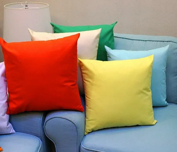 Оптовая конфетка цветной подушки корпус многокачественный цвет 100% хлопчатобумажная подушка покрытие простые цвета подушка 18x18 дюймов
