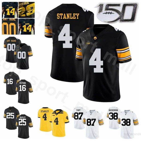 Iowa Hawkeyes NCAA Football College 4 Nate Stanley Jersey 38 TJ Hockenson 87 Noah Fant 25 Akrum Wadley 16 CJ Beathard 33 Canzeri