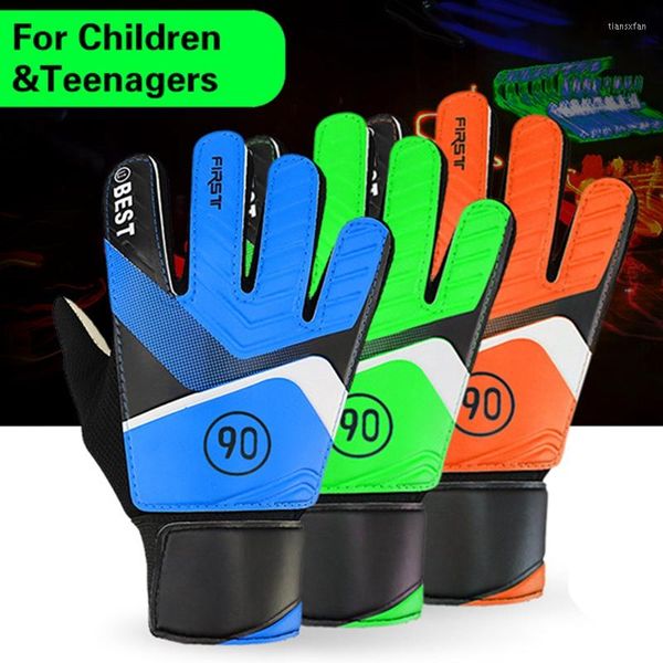 Knieschützer 1 Paar Kinder Fußball Fingerschutz Tor PU Handschuhe Mann Training Latex für Fußball Torwart