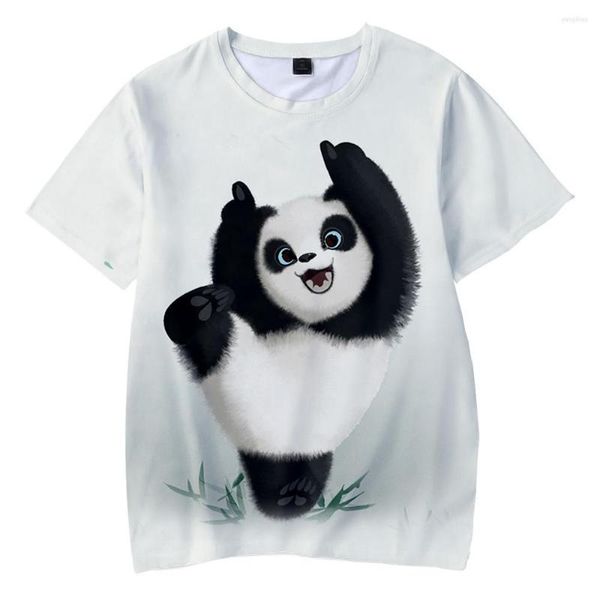 T-shirt da uomo Estate Prodotto del commercio estero Simpatico panda Serie Stampa digitale 3d T-shirt a maniche corte Allentato Adulto Ragazzo Bambino Corto