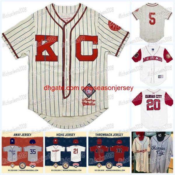 Maglie da baseball Monarchs Jersey Throwback 5 Jackie Robinson Negro League 100% cucito personalizzato Qualsiasi numero di nome