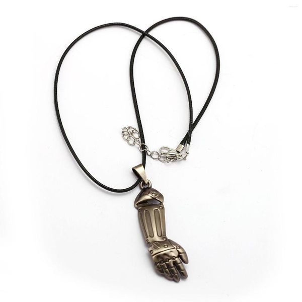 Colares pendentes Anime japonês Alquimista Fullmetal Edward Elric Chain de braço de aço para homens Mulheres por atacado