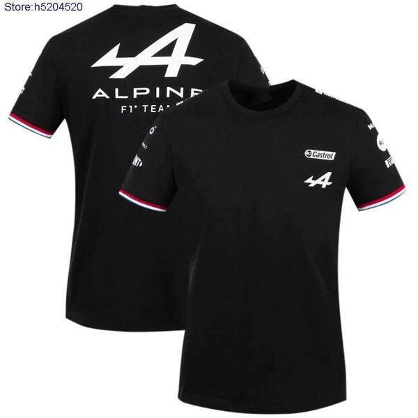 Erkekler Tişört 2023 Yeni Moda F1 Formula One Racing Team Alpine 3D Baskı Çizgili Sleeve Gevşek Nefes Alabilir Açık Spor Kulübü