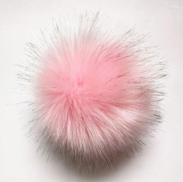 Berretti Fluffy 10-12 cm Rosa Poliestere Pon Pon di Pelliccia Per Cappelli Lavorati A Maglia Skullies Palla Artificiale Pompon Vestiti Accessori