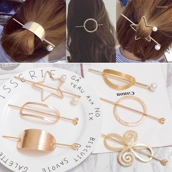 Fermagli per capelli Barrettes Design originale Lega Round Top Tornante Bun Cage Supporto minimalista Bastone Accessori per ragazza GioielliHair Stre22