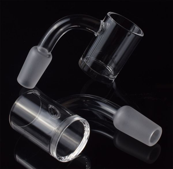 DHL Shishas Quarz Banger Flache Oberseite 10 mm 14 mm 18 mm männlich weiblich mit 5 mm dickem, klarem Boden 45 90 Grad Quarznagel für Glasbongs