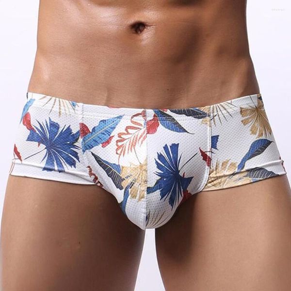 Mutande Moda Uomo Slip stampati Sexy Costumi da bagno a vita bassa Borsa rigonfia Mutandine Costume da bagno Costumi da bagno Pantaloncini sportivi da spiaggia ad asciugatura rapida Gay