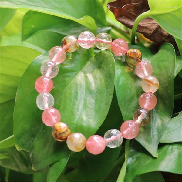 Strand 2023 Fashion Diy Lovely 10mm Watermelon Tourmaline sfaccettato braccialetto di perline rotonde GE722