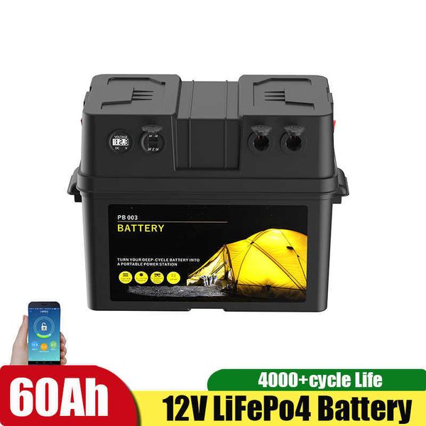 Batteria multifunzionale 50Ah 60Ah Alimentatore da viaggio portatile per auto da esterno per autoveicoli USB 12V Sloar