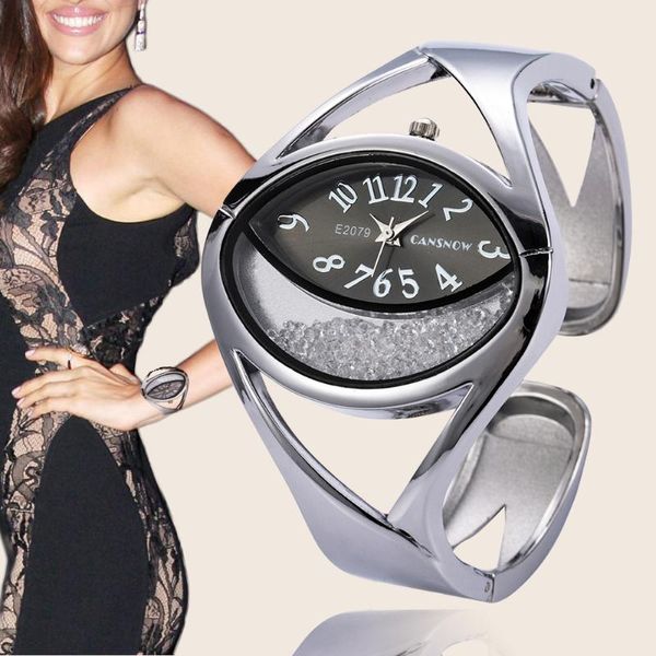 Armbanduhren Mode Silber Armband Armreif Uhren Frauen Luxus Diamant Kristall Uhr Casual Damen Armbanduhr Weibliche Uhr Relogio Feminin