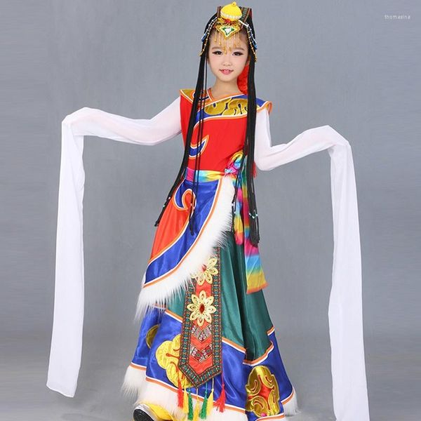 Bühnenkleidung, Nationalkostüm für Kinder, traditionelle chinesische Tanzkostüme, mongolisches tibetisches Kleid, Folk-Festival-Outfit, TA2242