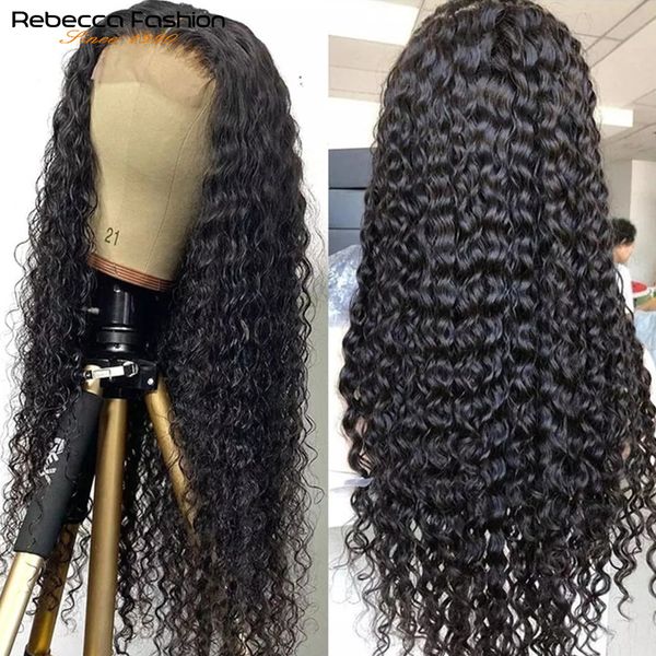 Haarknoten-Maker, brasilianisches Kinky-Curly-Haar, für Damen, 4 x 4, Spitzen-Klar, Rebecca Remy, natürlich, 230214