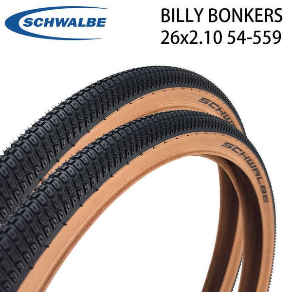 S Schwalbe Billy Bonkers 26x2.10 pneu de arame de aço para mtb sujeira salto marrom borda 54-559 peças de ciclismo de pneus de bicicleta 0213