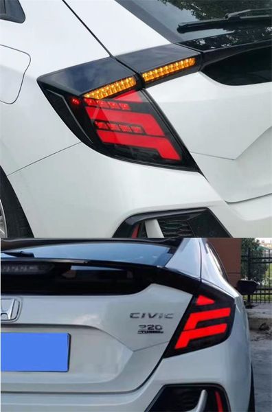 Стилирование автомобиля хвостовые лампы для Civic Tail Lights 20 17-20 20 Civic Type R Светодиодный хвостовой хэтчбек 5 дверной задний задний фонарь DRL Динамический сигнал