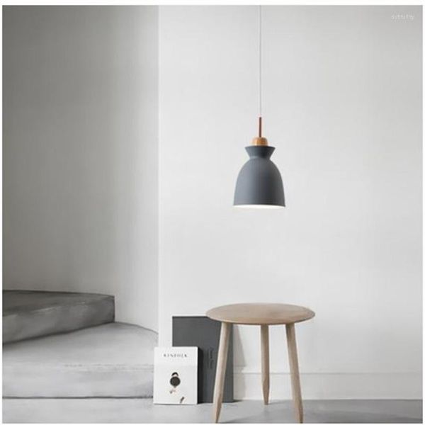 Lâmpadas pendentes Nordic Simple Modern Restaurant Chandelier Creative Personality Cafe Bar Table Lamp Macaron