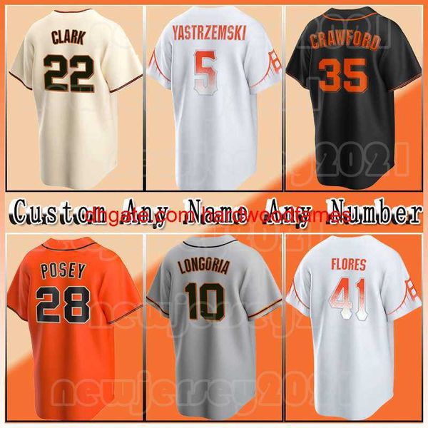 35 Brandon Crawford Baseball 2022 City Connect Jersey 28 Buster Posey 5 Mike Yastrzemski 10 Evan Longoria 41 Wilmer Flores Joc Pederson Joey Bart