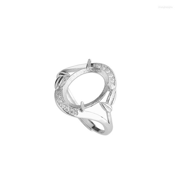 Ringos de cluster 925 prata esterlina 10x14mm oval oval semi -montagem anel de garnet gecarget cenário cúbico zircônia cz cz